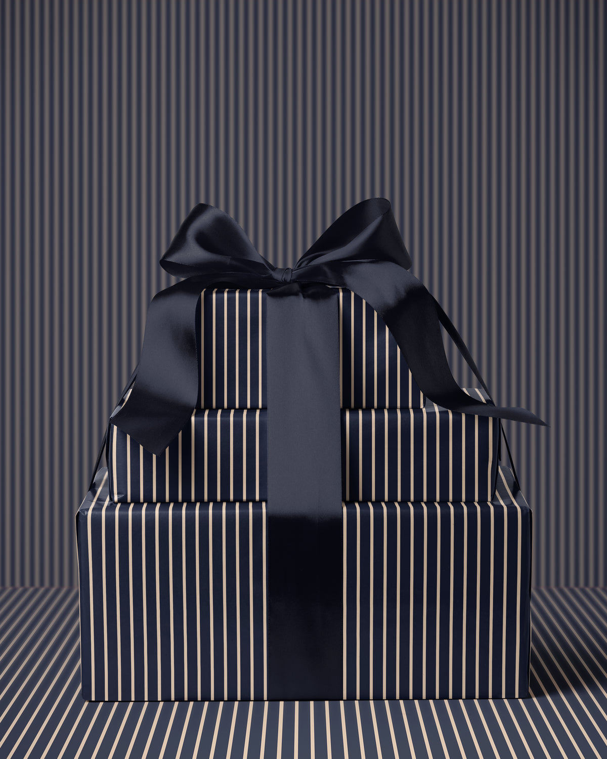 Elegant Blue Striped Wrapping Paper. Christmas Gift Wrap Roll. Classy Wrapping Paper. Traditional Holiday Gift Wrap. Retro Stripe Gift Wrap
