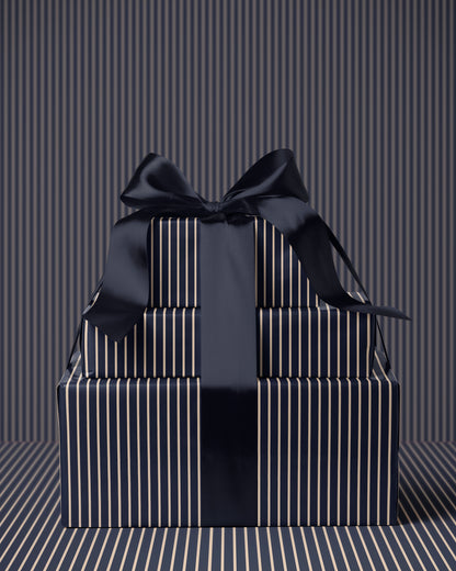 Elegant Blue Striped Wrapping Paper. Christmas Gift Wrap Roll. Classy Wrapping Paper. Traditional Holiday Gift Wrap. Retro Stripe Gift Wrap
