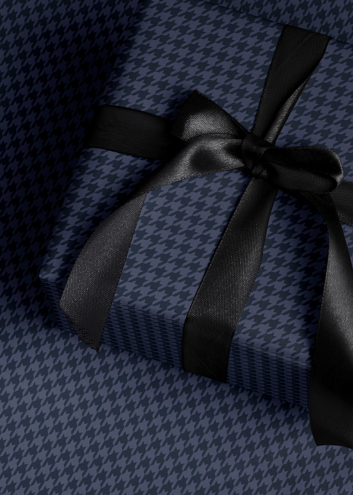 Blue Houndstooth Wrapping Paper. Elegant Wrapping Paper for Him. Vintage Christmas Gift Wrap. Masculine Gift Wrap. Luxury Wrapping Paper 