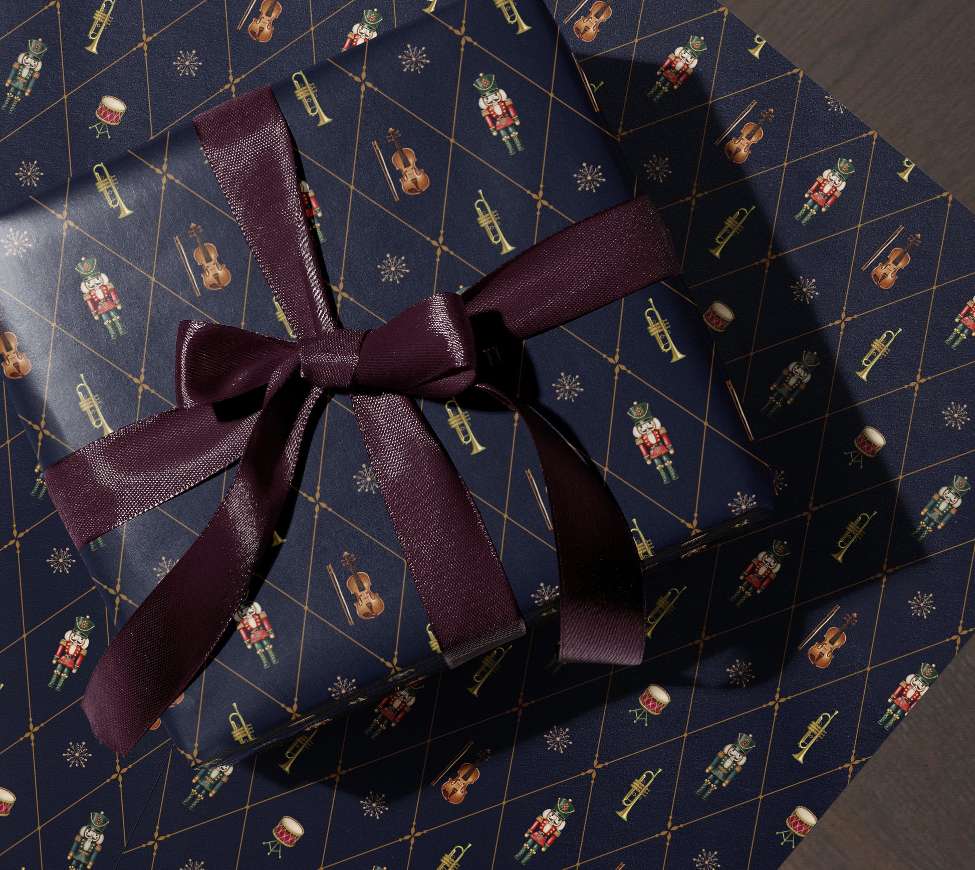 Nutcracker wrapping Paper. The Nutcracker Ballet Christmas Gift Wrap Navy Blue. Elegant Blue Nutcracker Christmas Wrapping Paper. Holiday Gift Wrap. Ralph Lauren Christmas Aesthetic. Vintage Gift Wrap. 