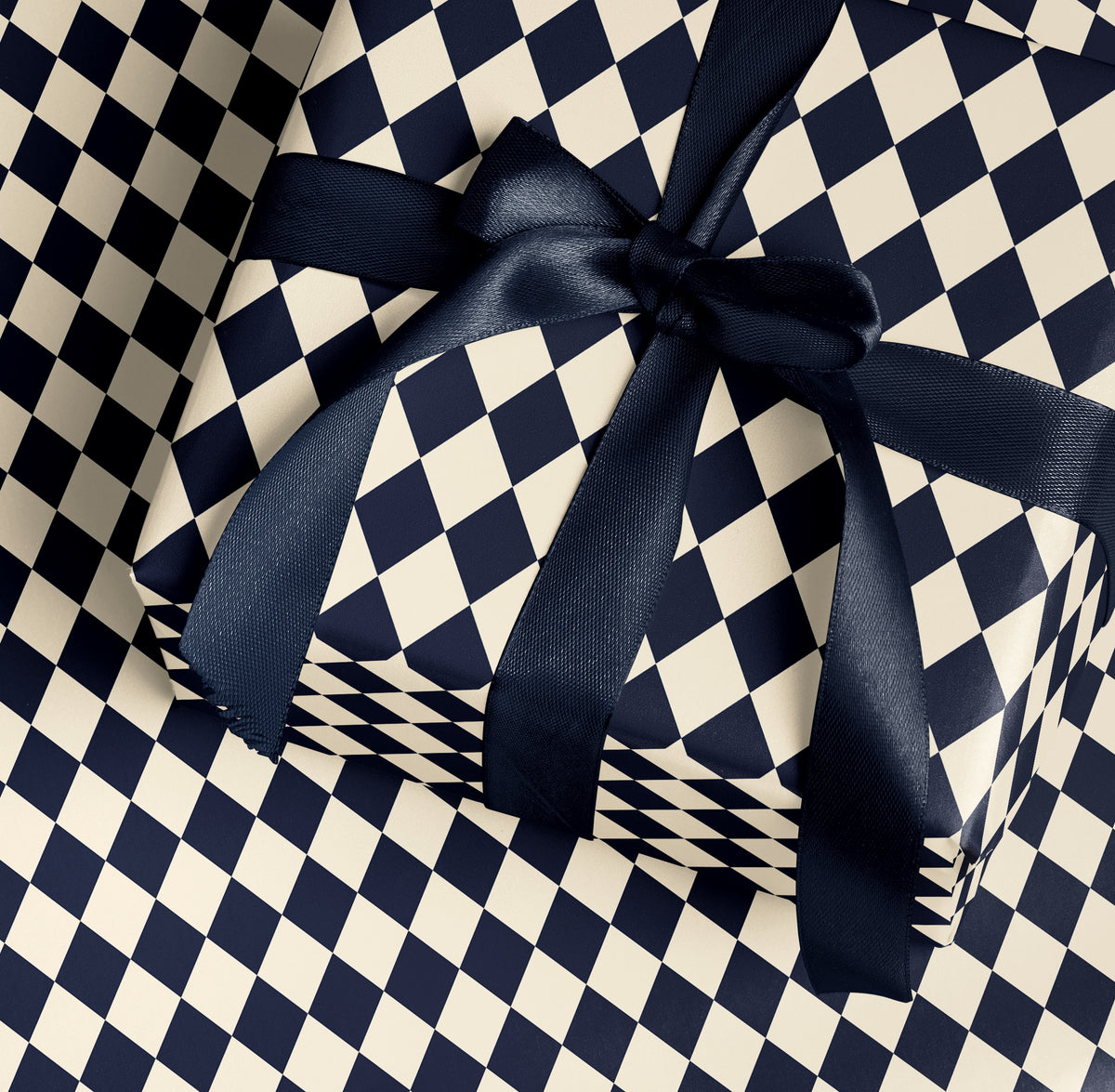 Blue Harlequin Diamond Wrapping Paper