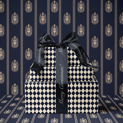 Blue Harlequin Diamond Wrapping Paper