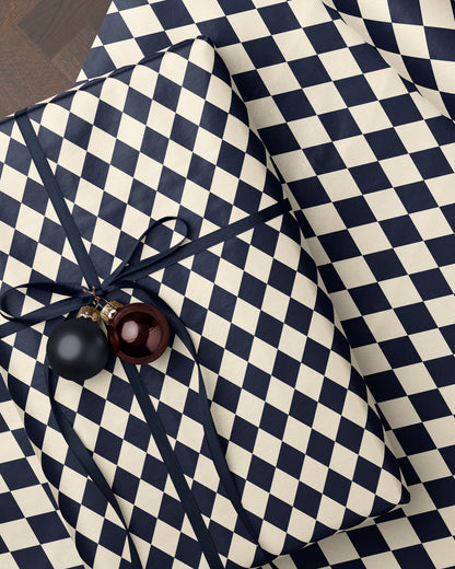 Blue Harlequin Diamond Wrapping Paper