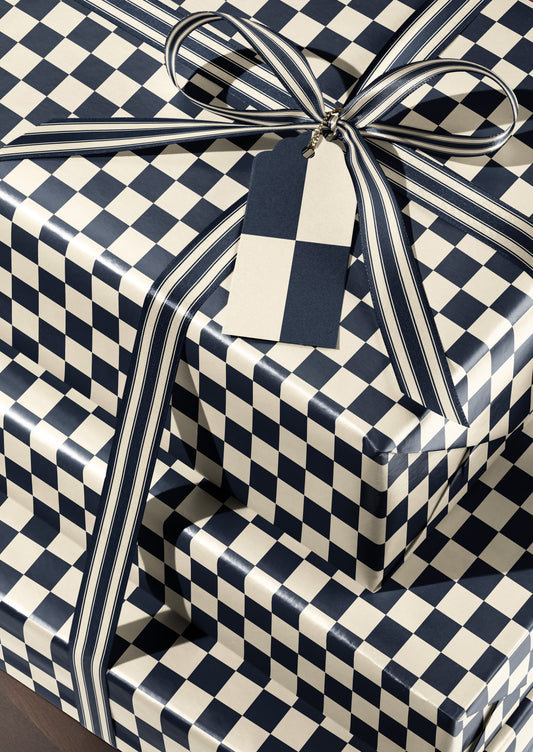 Blue Creamy White Checkered