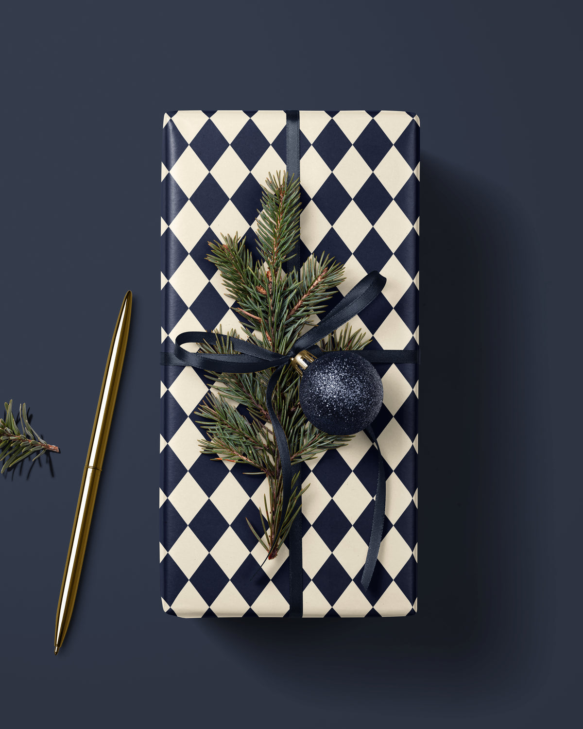 Blue Harlequin Diamond Wrapping Paper