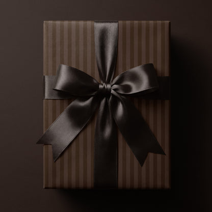 Brown striped wrapping paper featuring classic vertical stripes in rich earthy tones
