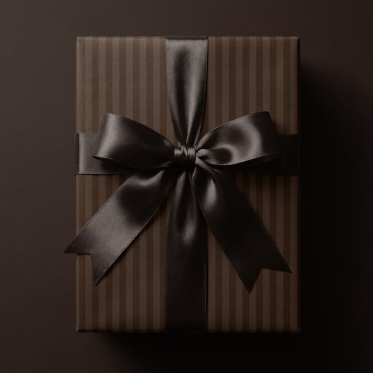Brown striped wrapping paper featuring classic vertical stripes in rich earthy tones
