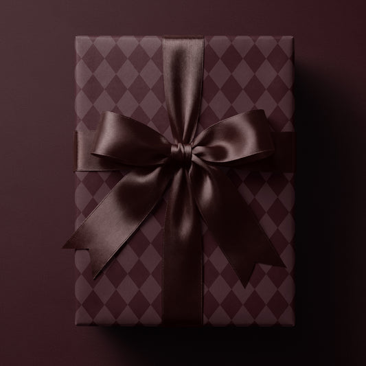 Burgundy Argyle Wrapping Paper