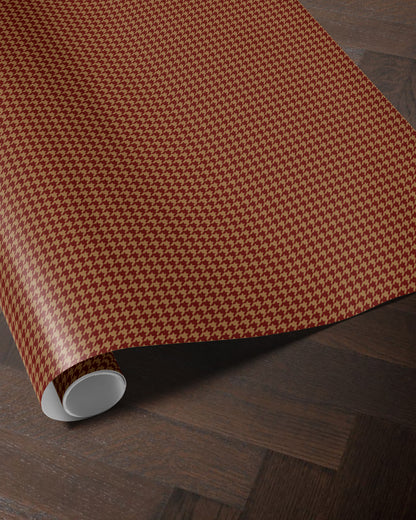 Chestnut Houndstooth Gift Wrap