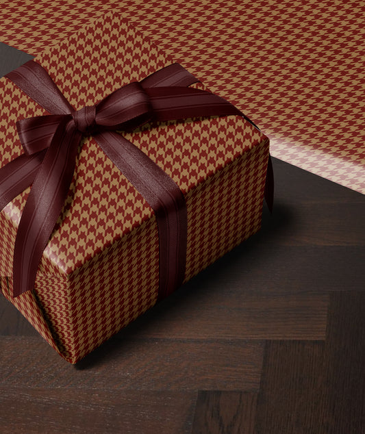 houndstooth wrapping paper. Classic Gift Wrap. Classy Christmas Decor. Vintage Wrapping Paper. Holiday Gift Wrap. Nostalgia Christmas Present