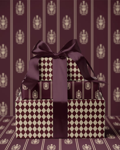 Red & Creamy White Argyle Wrapping Paper