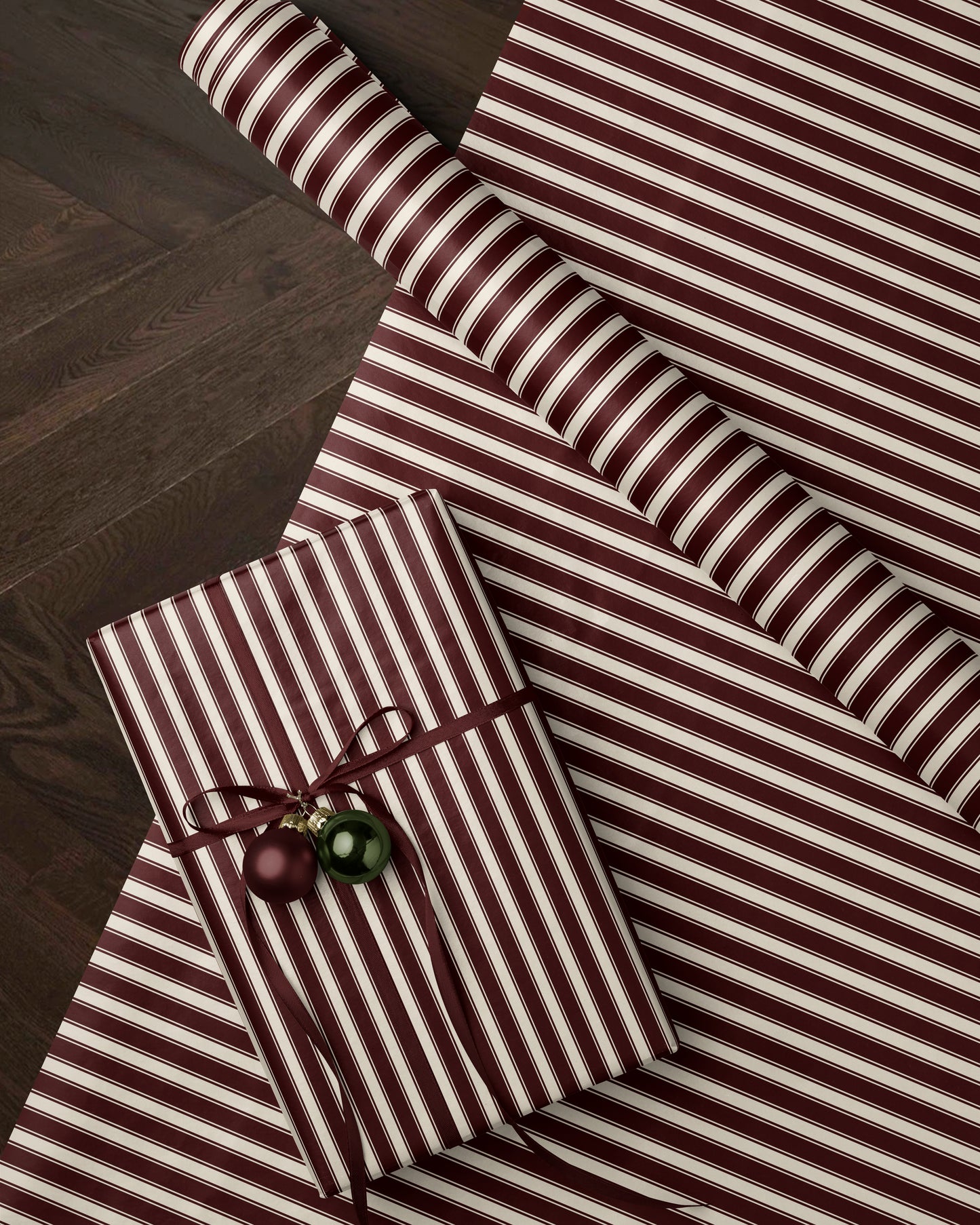 Classic REd Striped Christmas Wrapping Paper. Vintage Striped Holiday Gift Wrap. Elegant CHristmas Gift Wrap. Traditional Retro Gift Wrap paper 