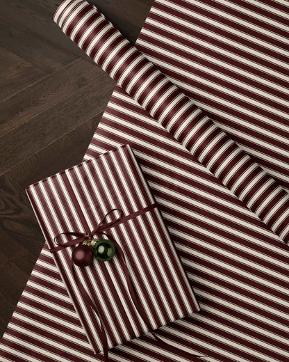 Classic REd Striped Christmas Wrapping Paper. Vintage Striped Holiday Gift Wrap. Elegant CHristmas Gift Wrap. Traditional Retro Gift Wrap paper 
