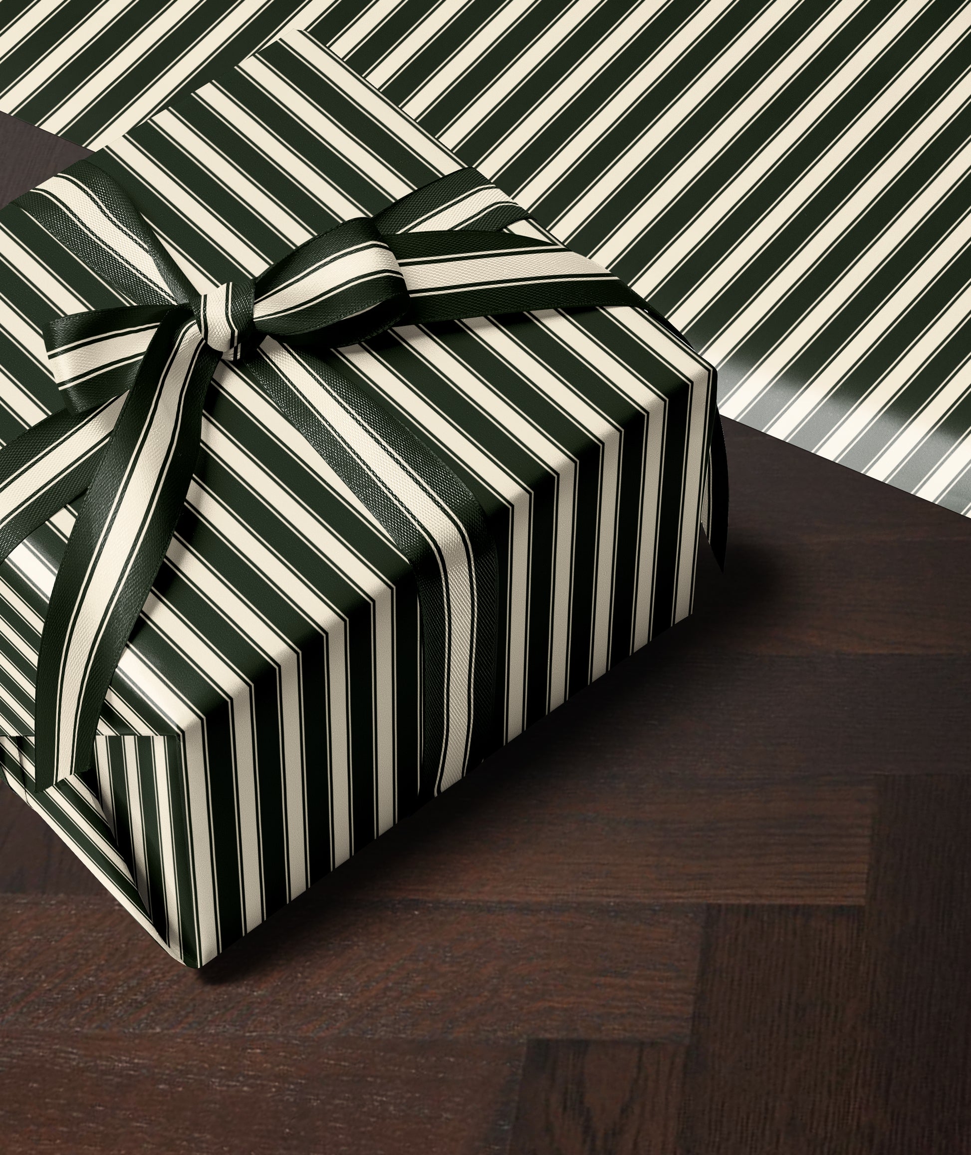 green stripes classy christmas wrapping paper . elegant christmas gift wrap paper. green and white striped gift wrap. vintage wrapping paper. 