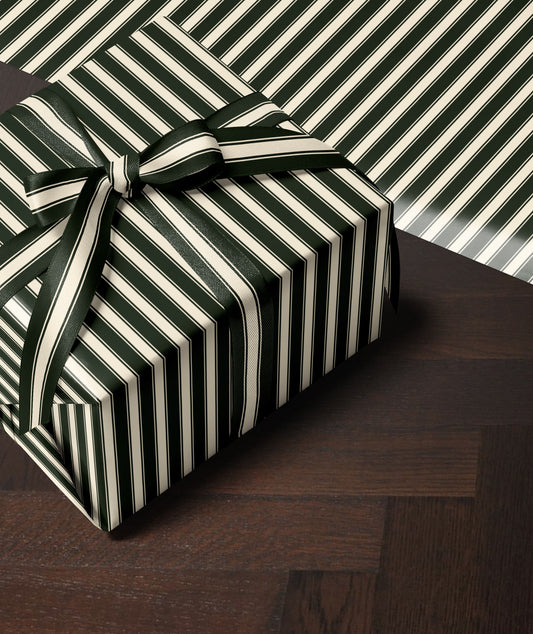 green stripes classy christmas wrapping paper . elegant christmas gift wrap paper. green and white striped gift wrap. vintage wrapping paper. 