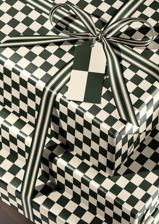 Green Creamy White Checkered