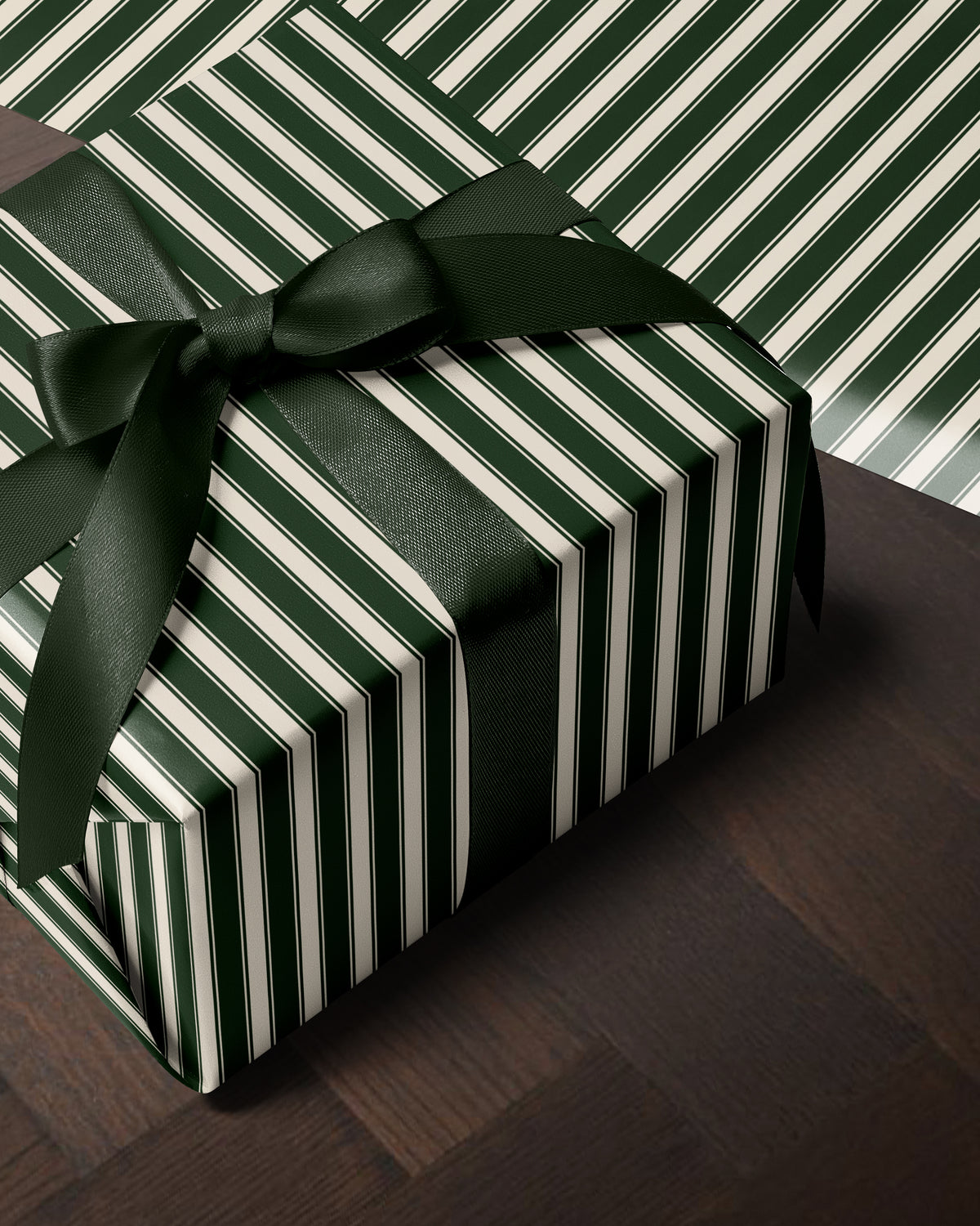 Green & White Stripe Wrapping Paper