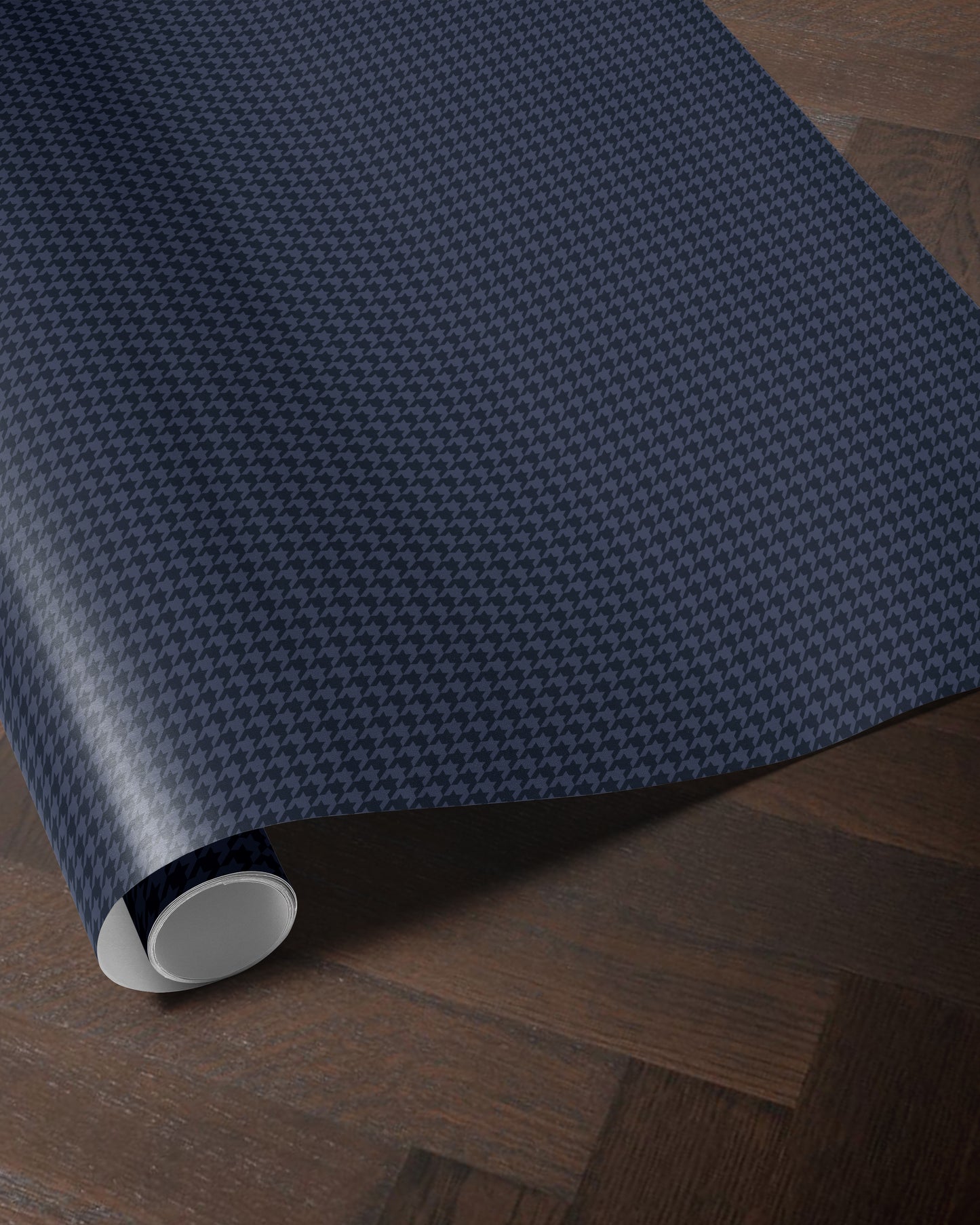 Blue Houndstooth Wrapping Paper. Elegant Wrapping Paper for Him. Vintage Christmas Gift Wrap. Masculine Gift Wrap. Luxury Wrapping Paper 
