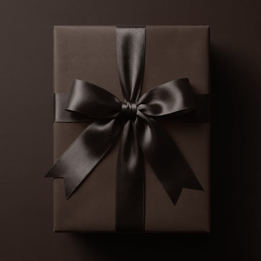 Solid matte brown wrapping paper in a rich deep brown tone, featuring a simple timeless design by Mahomi Design.