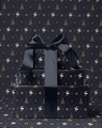 Ballerina Wrapping Paper Girl Gift Wrap Nutcracker Gift Wrap Elegant Christmas Gift Wrap Ballet Wrapping Paper Christmas Gift Wrap Girl PNavy Blue Christmas Gift Wrap 