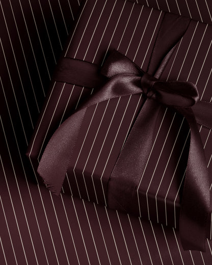 Burgundy Striped Wrapping Paper
