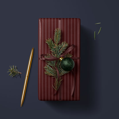 Burgundy Red Stripe Wrapping Paper