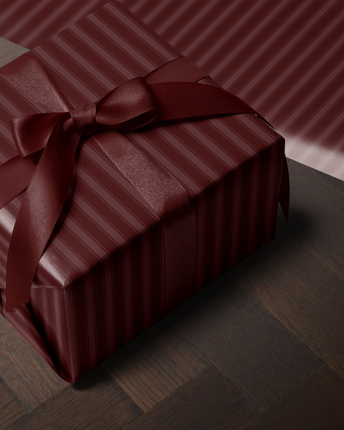 Burgundy Red Stripe Wrapping Paper