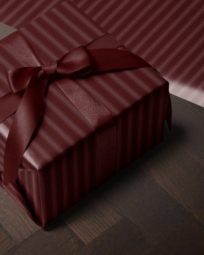 Burgundy Red Stripe Wrapping Paper