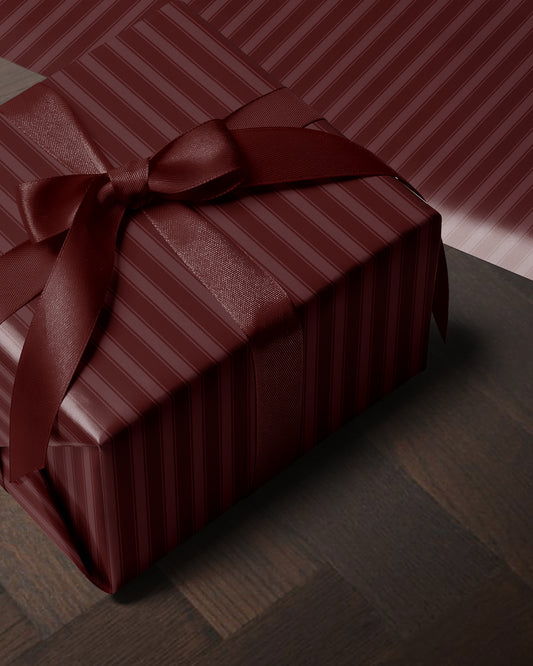 Burgundy Red Stripe Wrapping Paper