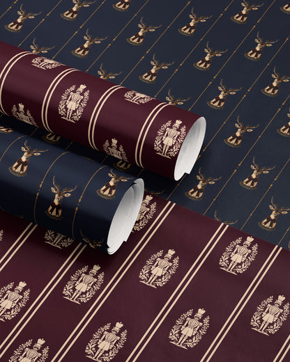 reindeer christmas wrapping paper. blue christmas gift wrap. festive wrapping paper. holiday gift wrap