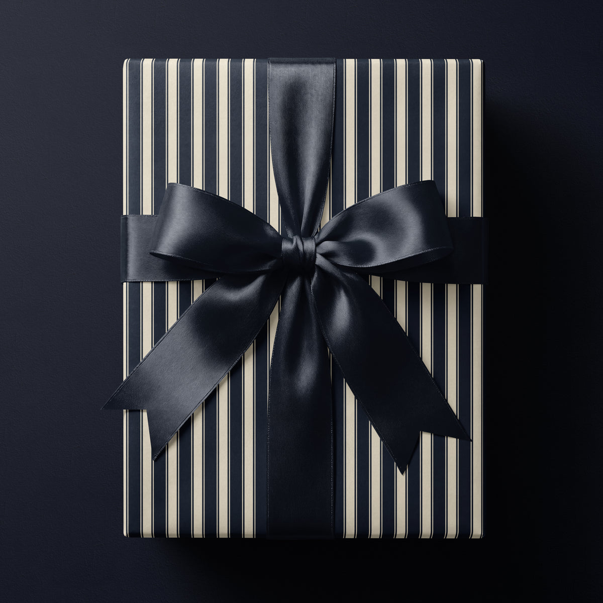 Blue Striped Christmas Wrapping Paper
