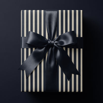 Blue Striped Christmas Wrapping Paper