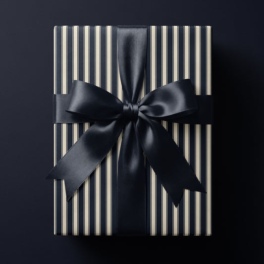 Blue Striped Christmas Wrapping Paper