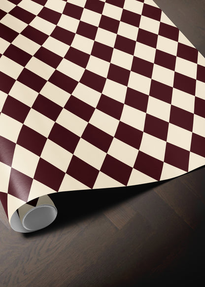 Burgundy Red Harlequin Wrapping Paper