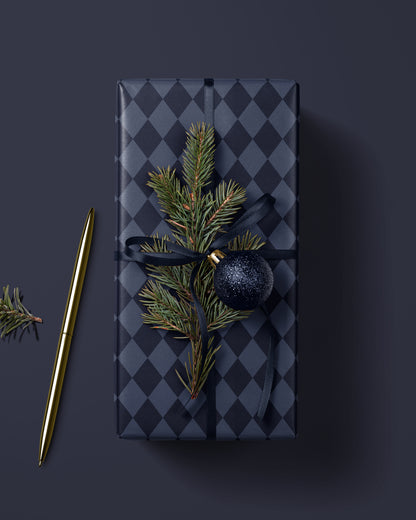 Blue Harlequin Wrapping Paper