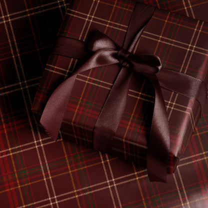 Traditional Christmas Plaid Wrapping Paper. Vintage Holiday Gift Wrap. Tartan Gift Wrap. Red Christmas Gift Wrap. Christmas Wrapping Paper Plaid
